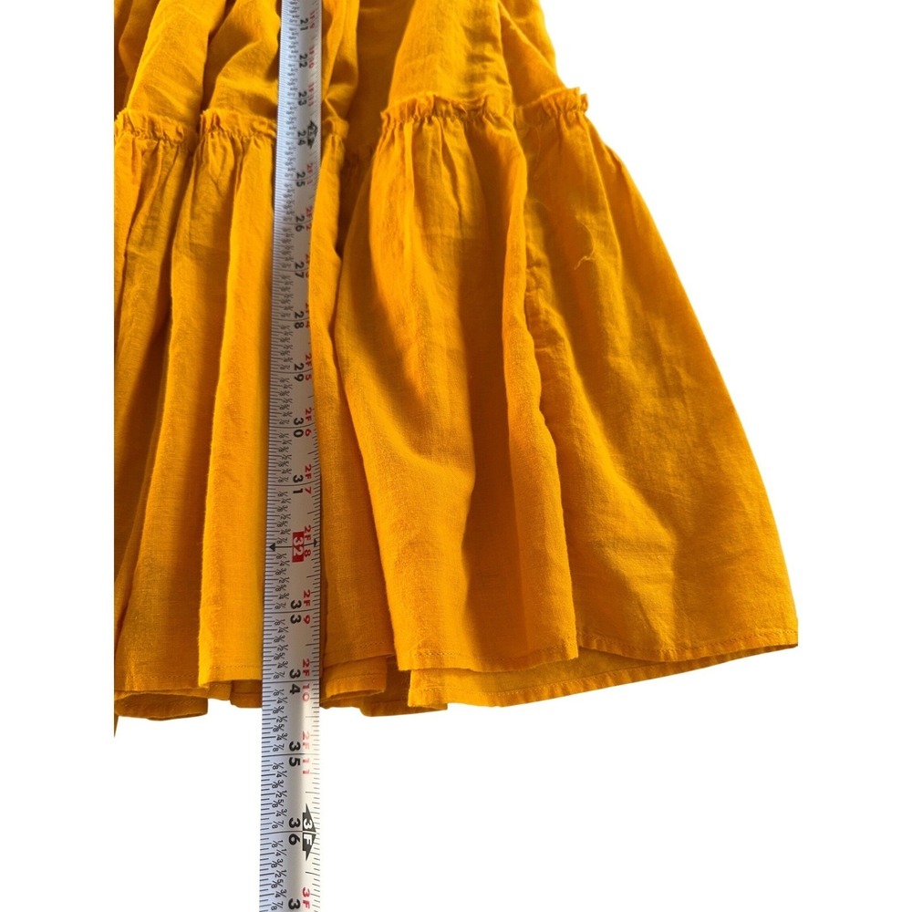 Anthropologie AISH Babydoll Tiered Dress Yellow Sleeveless Boho  size S - Picture 6 of 8